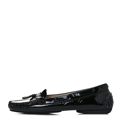 Chanel Patent CC Mocassin Loafers 38.5 Black 2 of 16