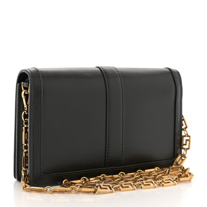 Versace Calfskin Greca Goddess Wallet On Chain Black 3 of 10