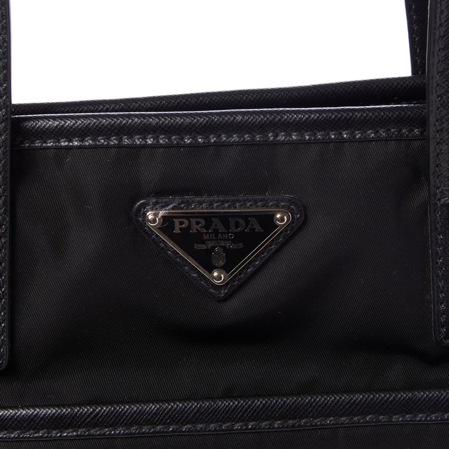 Tessuto Nylon Saffiano Shopping Tote Black