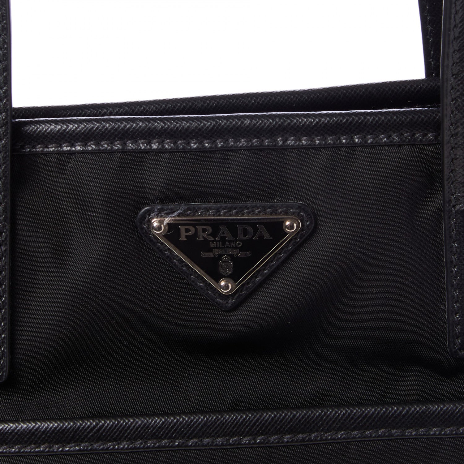 Prada Tessuto Nylon Saffiano Shopping Tote Black 7 of 8