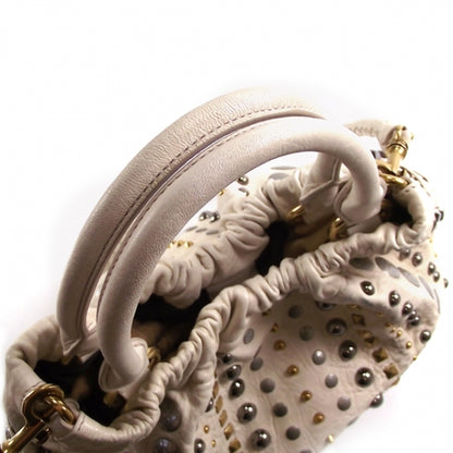 Miu Miu Leather Studded Hobo White 7 of 12