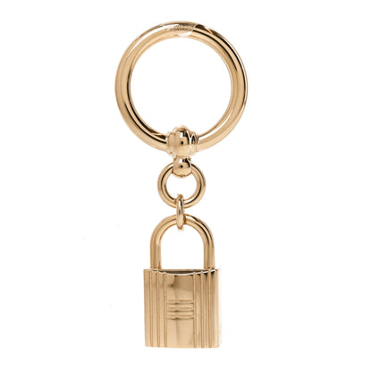 Hermes Permabrass Loop Charms Cadenas Scarf Ring Gold 1 of 5