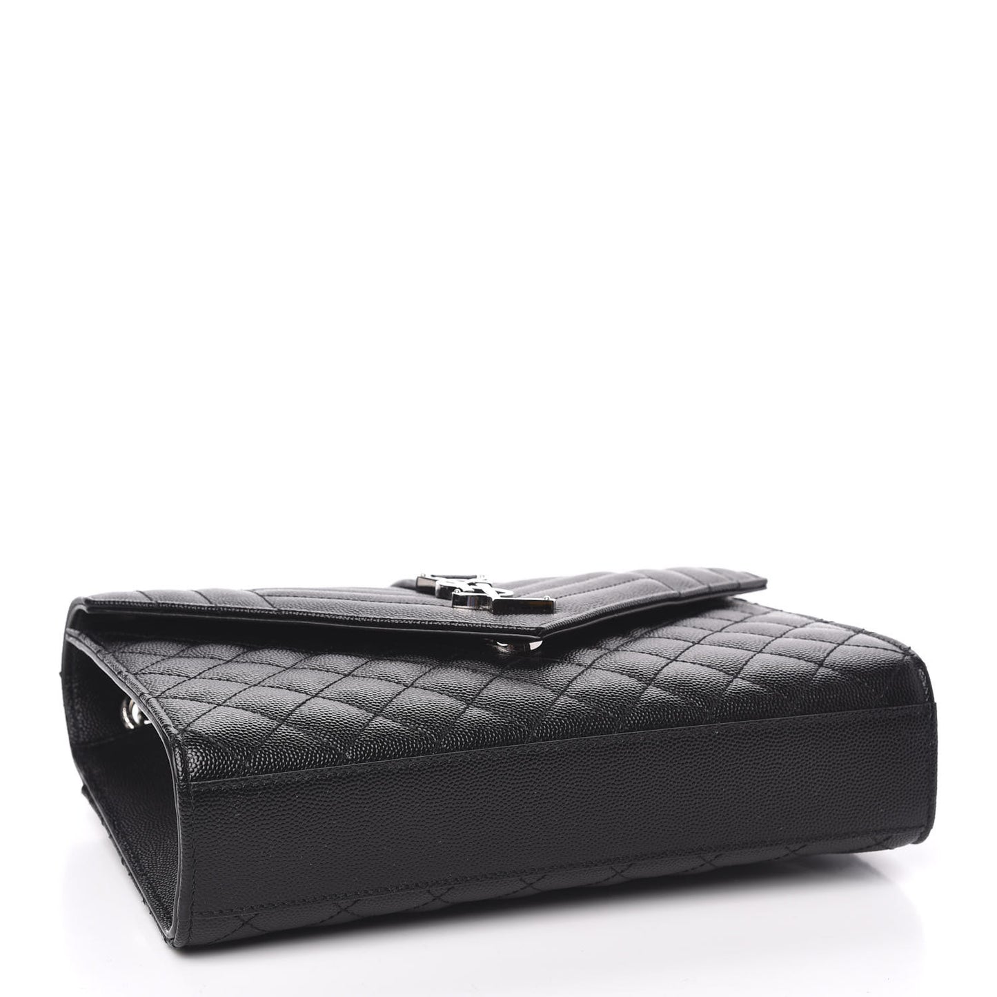 Grain De Poudre Textured Mixed Matelasse Triquilt Medium Monogram Satchel Black