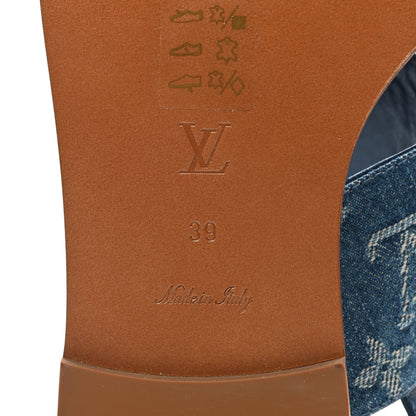 Louis Vuitton Monogram Denim Starboard Flat Thong Sandal 39 Blue 6 of 8