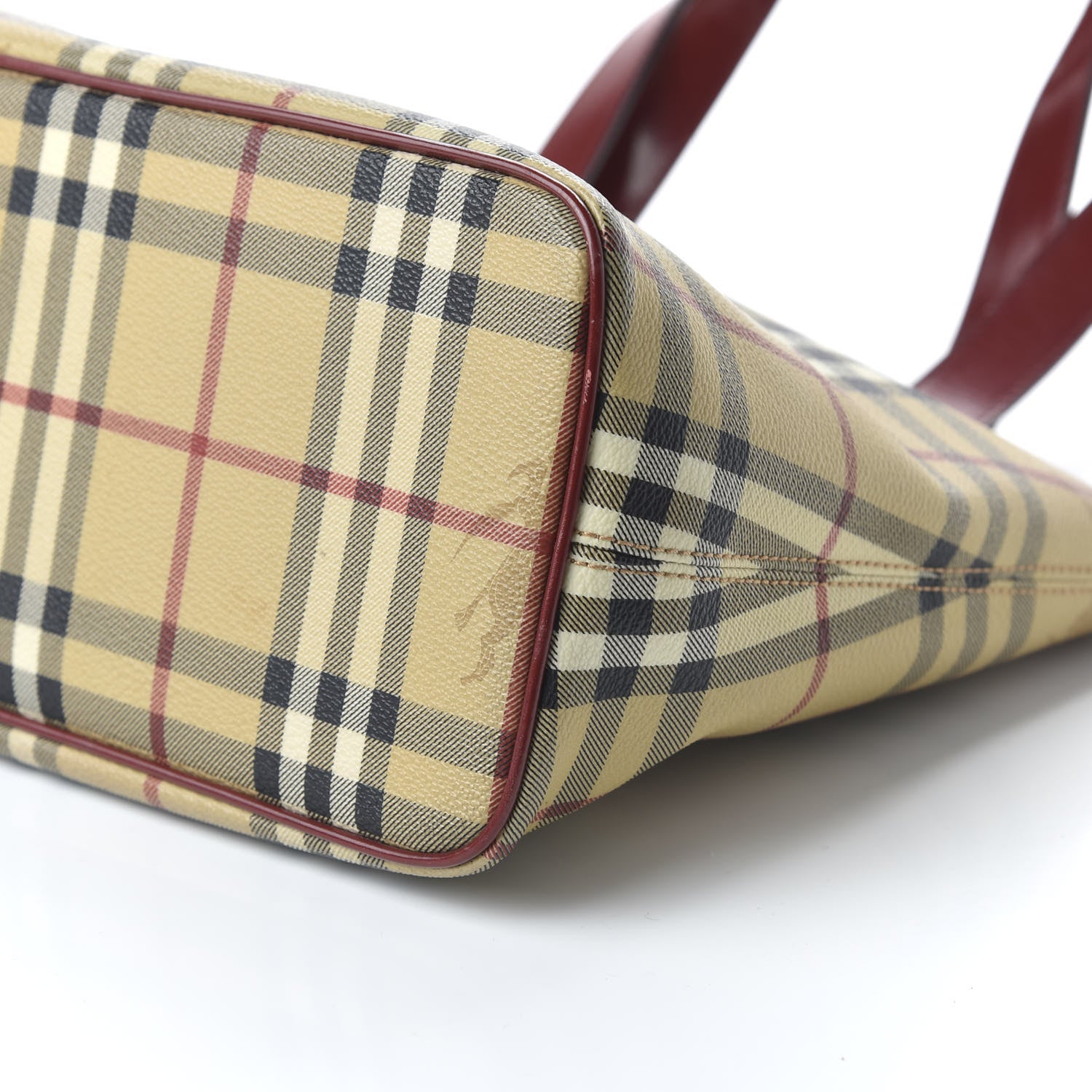 Burberry Haymarket Check Medium Tote Red 7 of 9