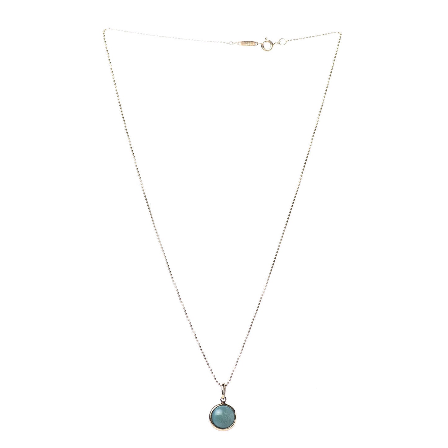18K Yellow Gold Turquoise Paloma Picasso Dot Charm Pendant Necklace