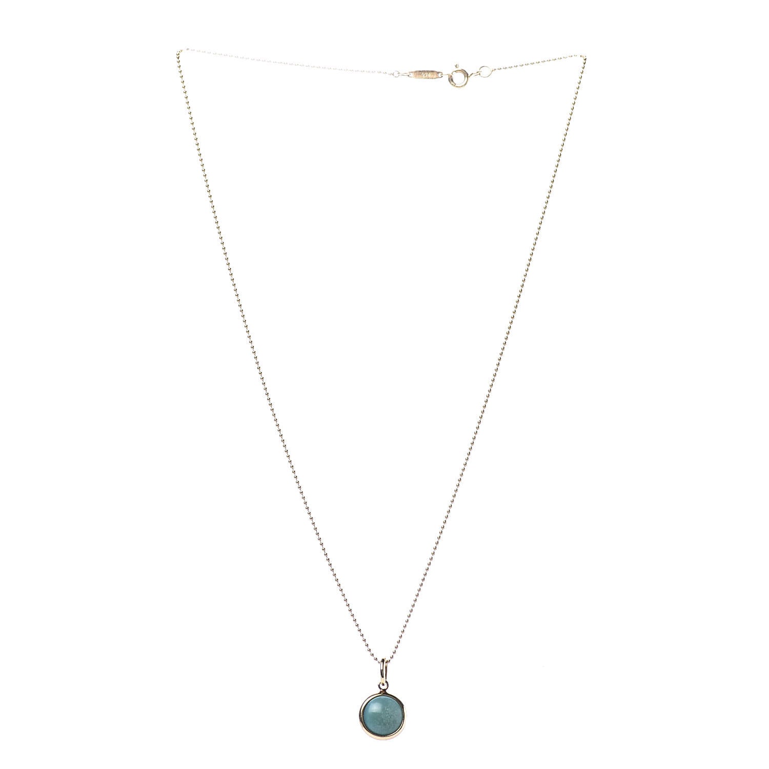 Tiffany 18K Yellow Gold Turquoise Paloma Picasso Dot Charm Pendant Necklace 3 of 7