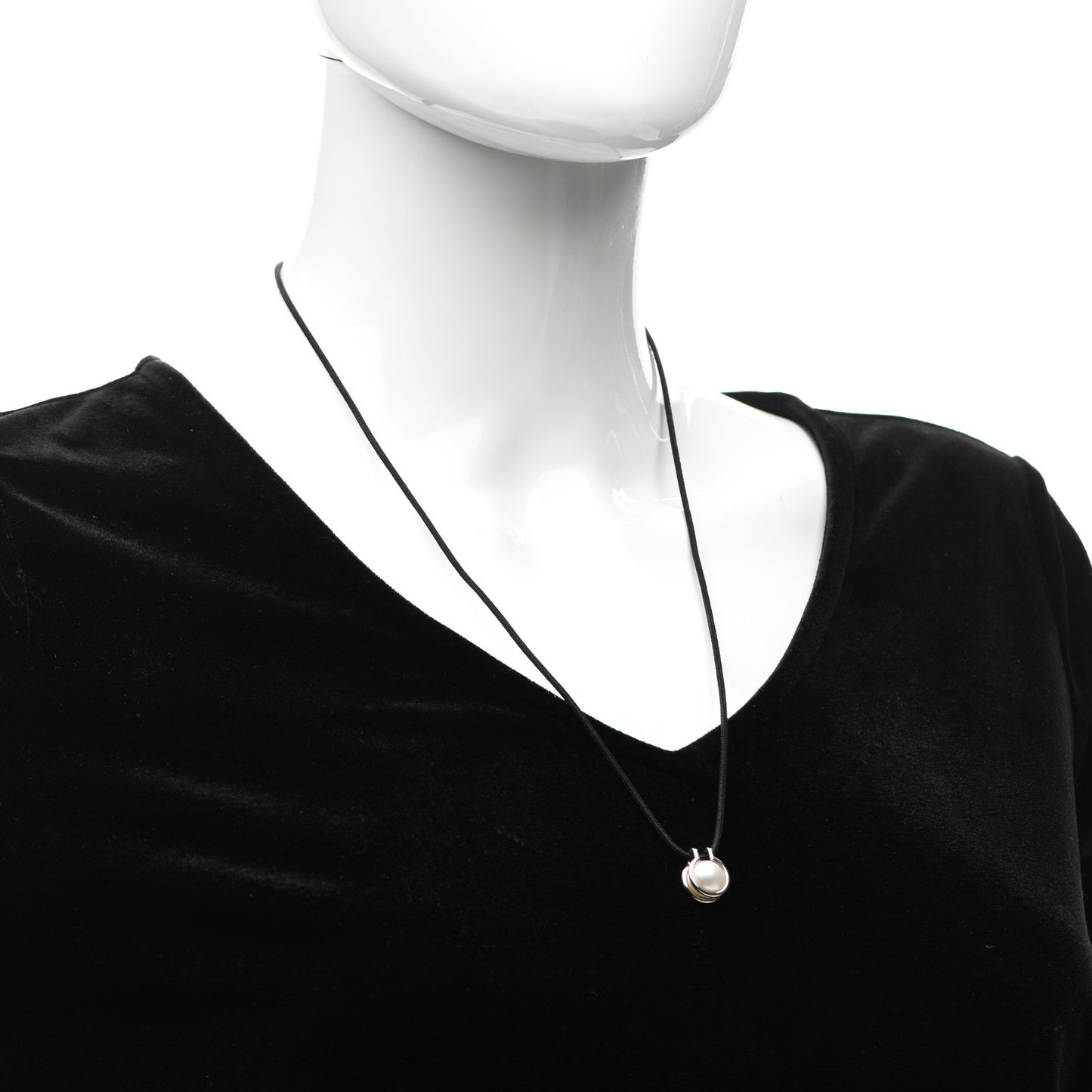 Sterling Silver Pearl HardWear Cord Necklace