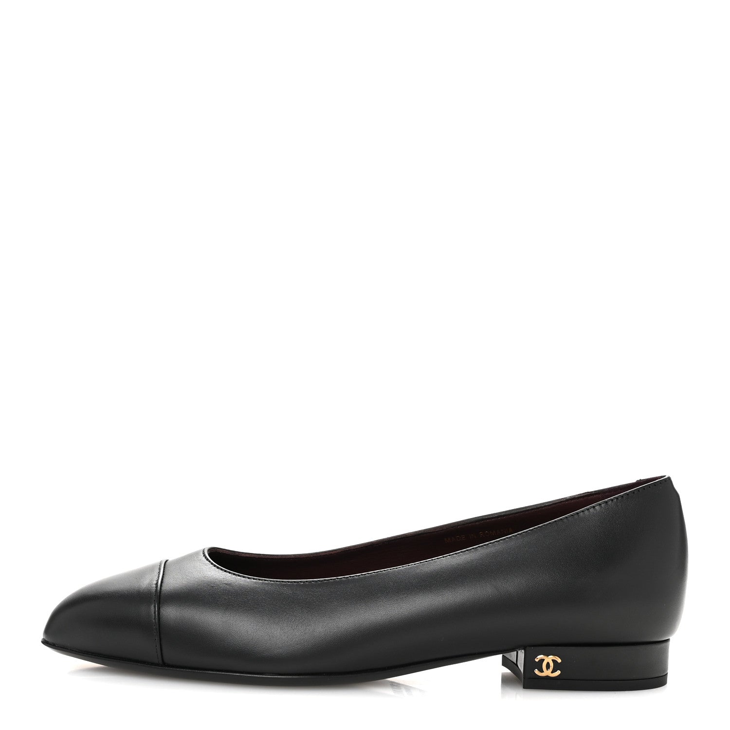 Chanel Lambskin Cap Toe CC Uniform Ballerina Flats 37 Black 1 of 11