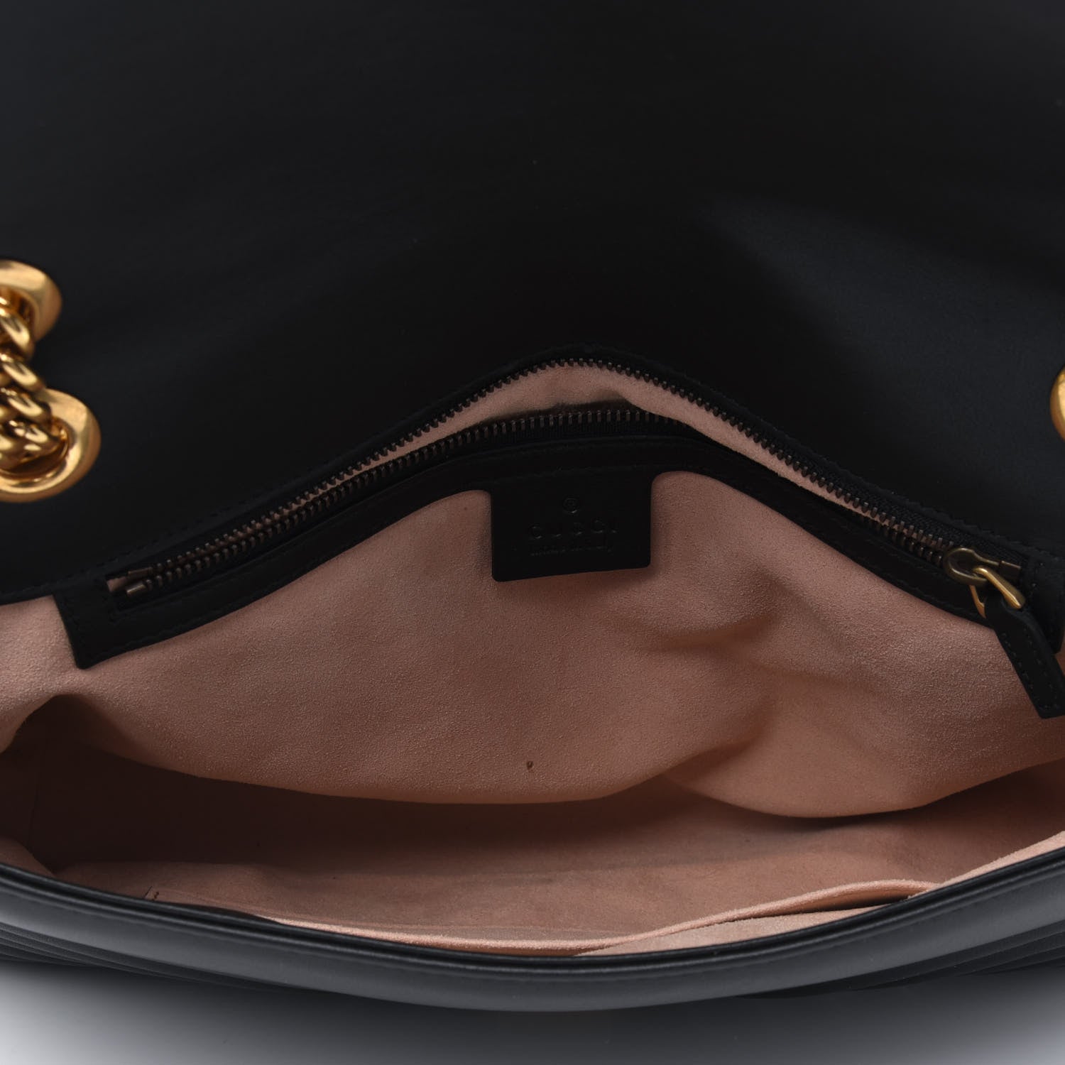 Gucci Calfskin Matelasse Medium GG Marmont Shoulder Bag Black 3 of 4