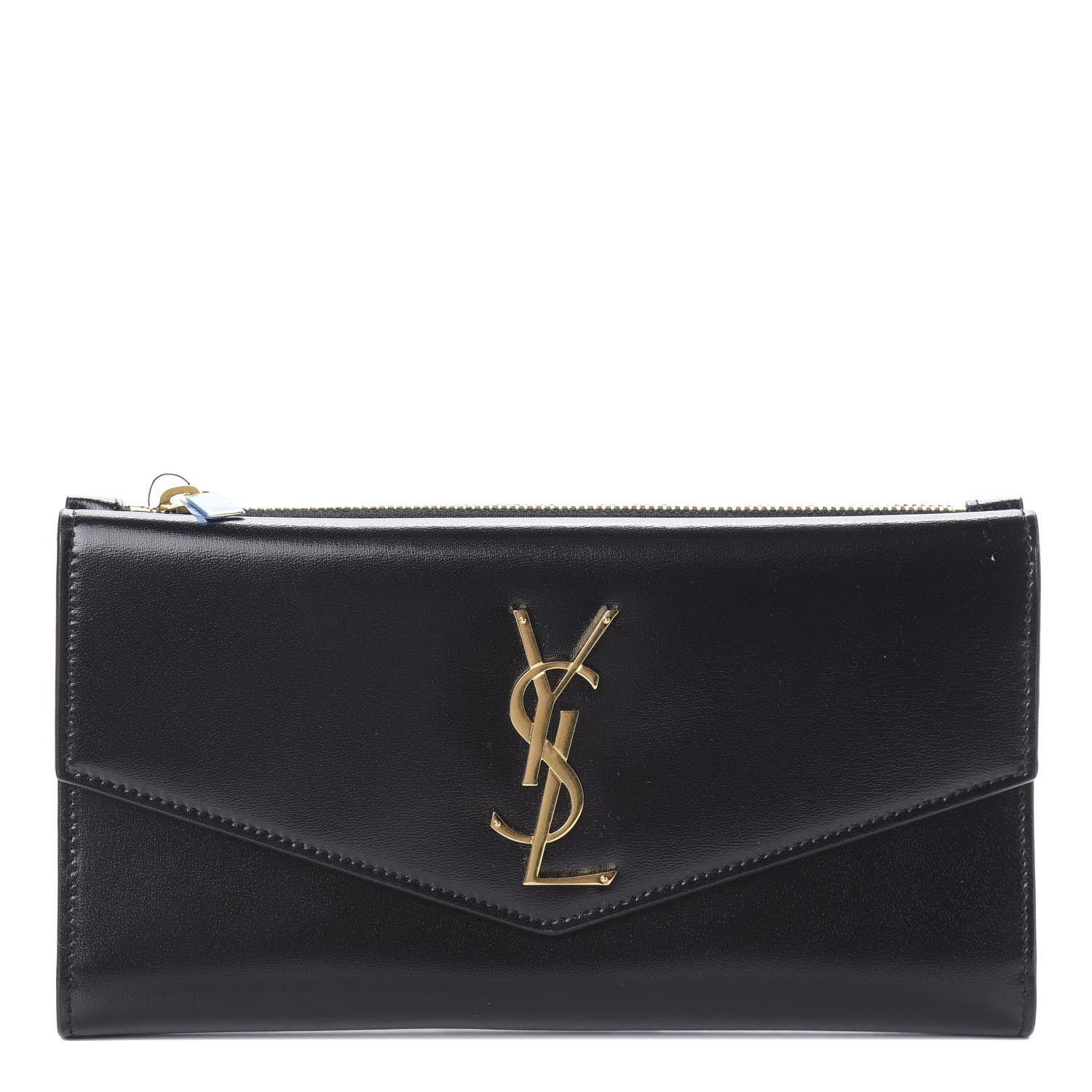 Saint Laurent Smooth Shiny Calfskin Monogram Uptown Wallet Black 1 of 6