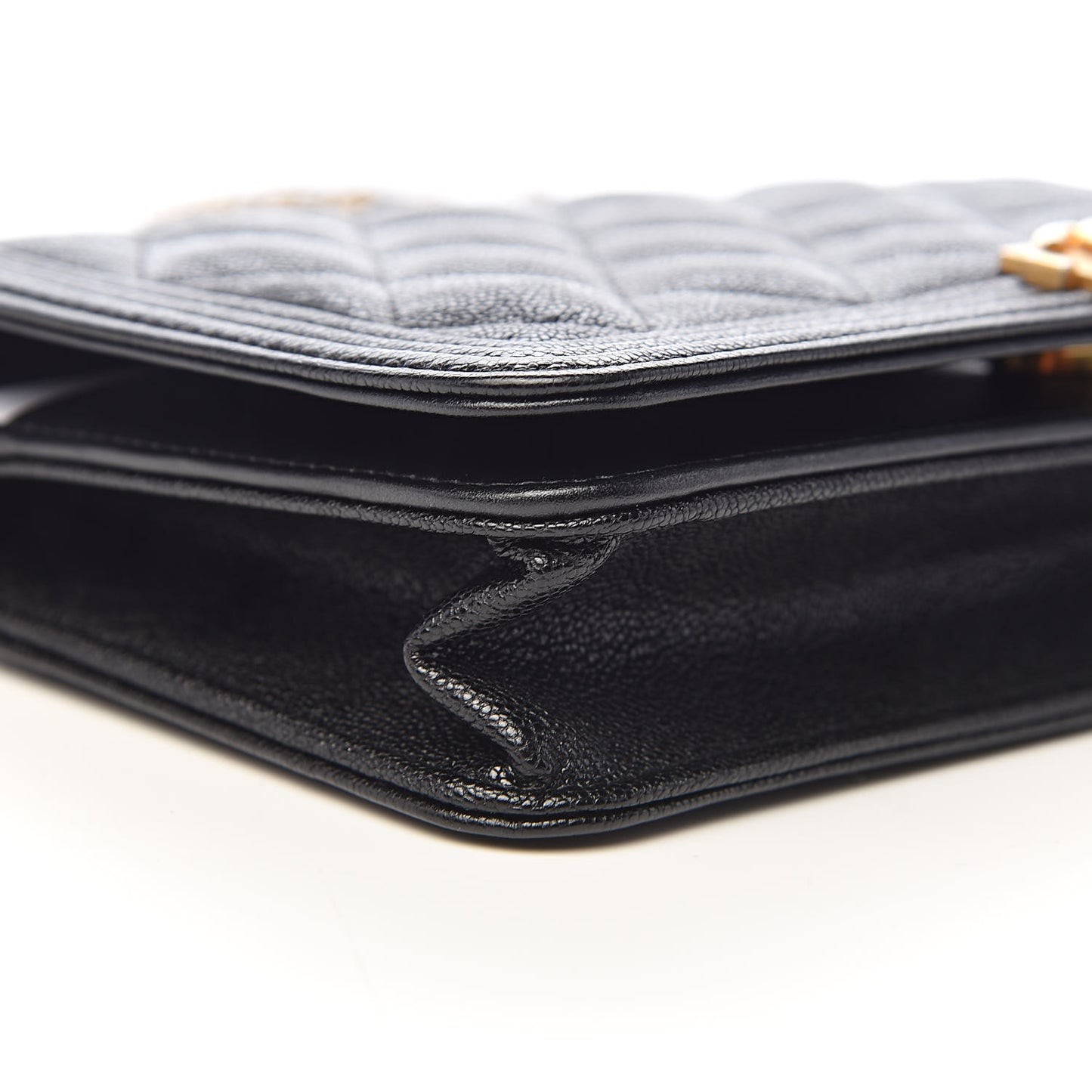 Caviar Quilted Boy Wallet On Chain WOC Black