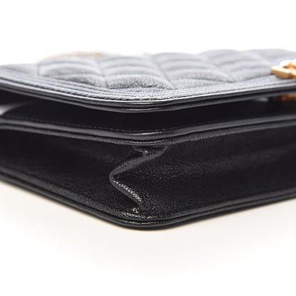 Chanel Caviar Quilted Boy Wallet On Chain WOC Black 10 of 12