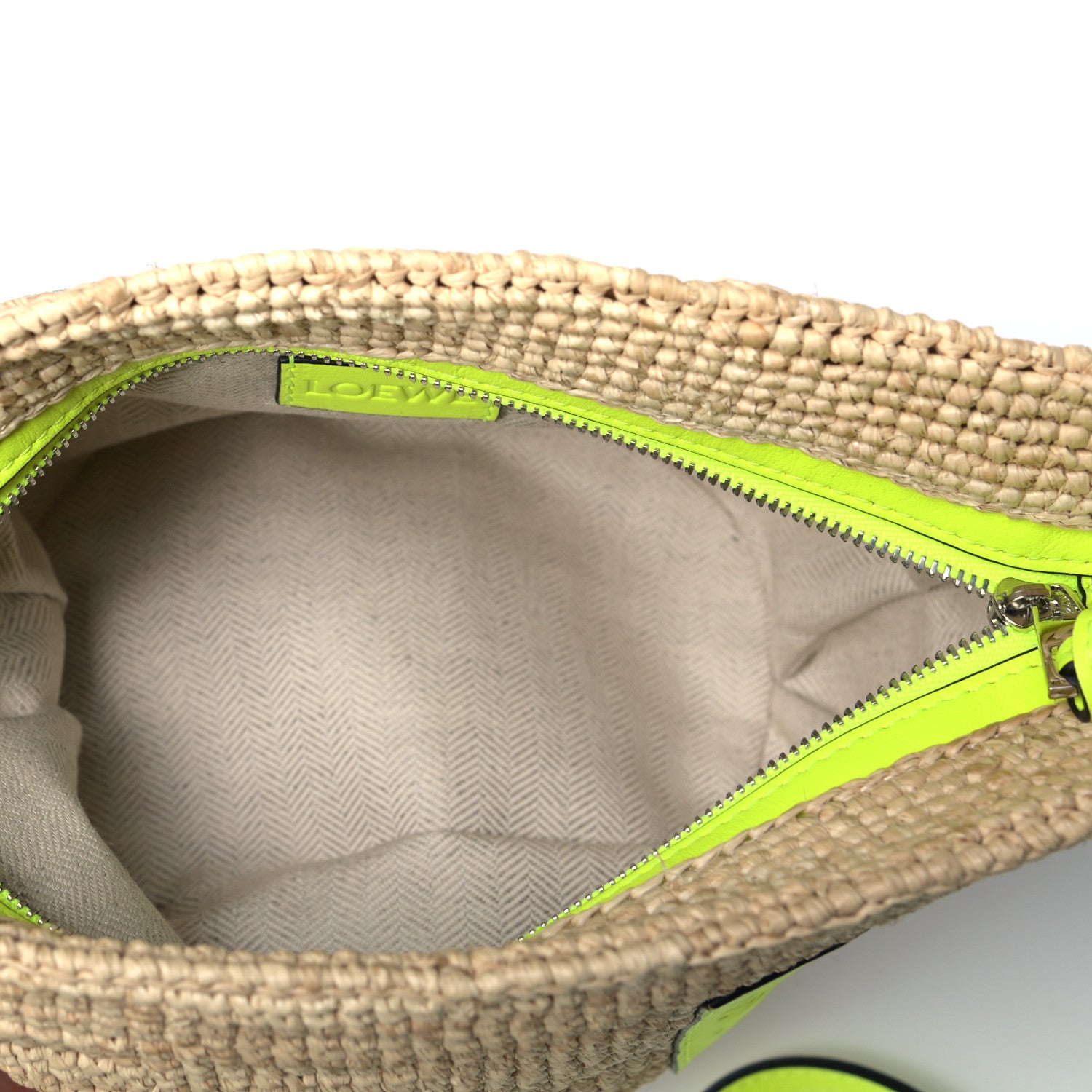 Loewe Raffia Crossbody Bag Natural Neon Yellow 5 of 5