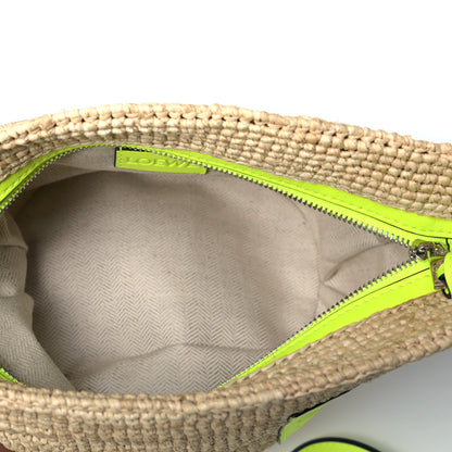 Loewe Raffia Crossbody Bag Natural Neon Yellow 5 of 5