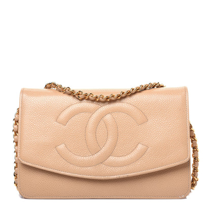 Chanel Caviar Timeless CC Wallet on Chain WOC Beige 1 of 22