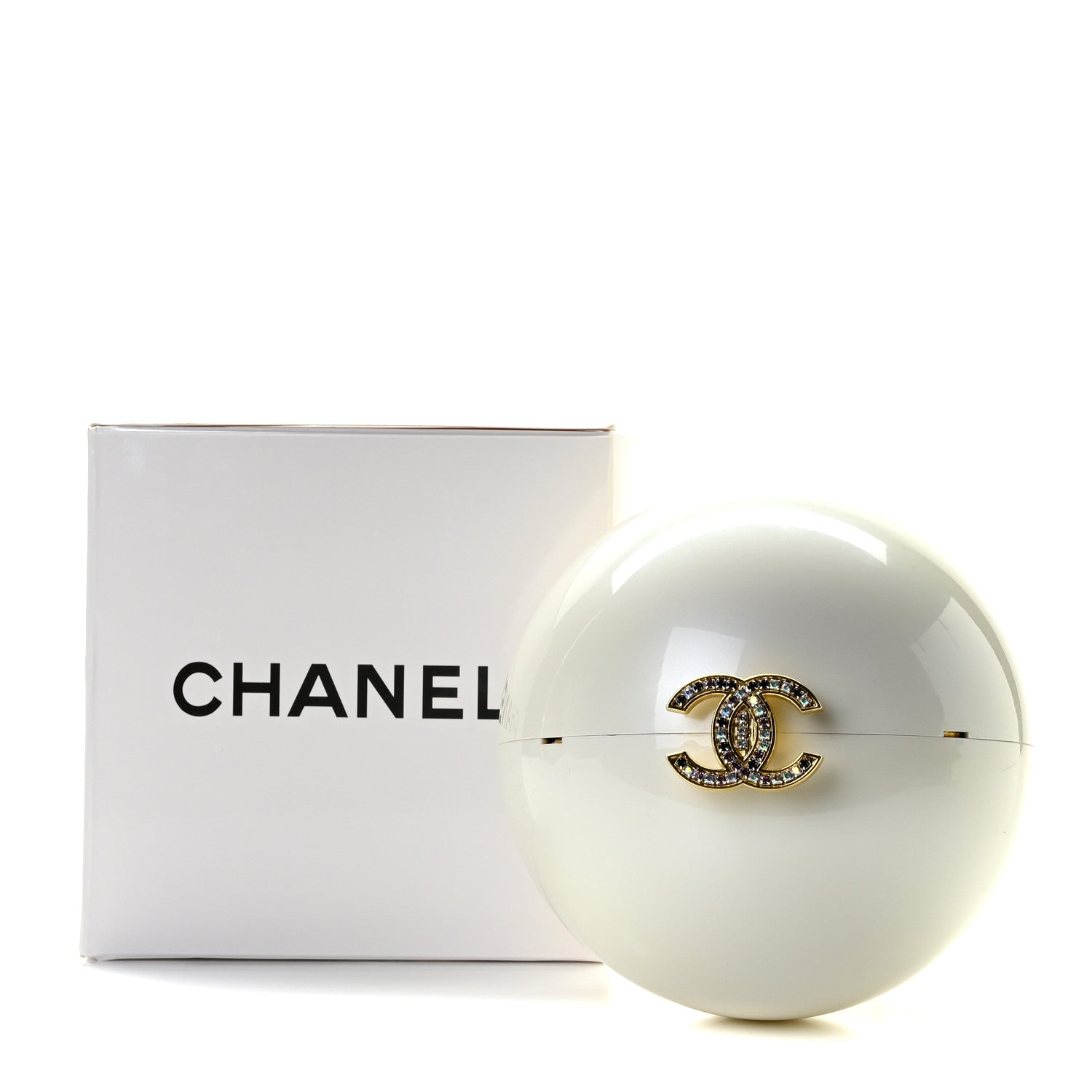 Chanel Plexiglass Pearl CC Minaudiere Clutch White 6 of 6