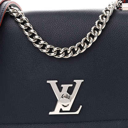 Louis Vuitton Calfskin Lockme II Chain Bag BB Marine Rouge 7 of 9