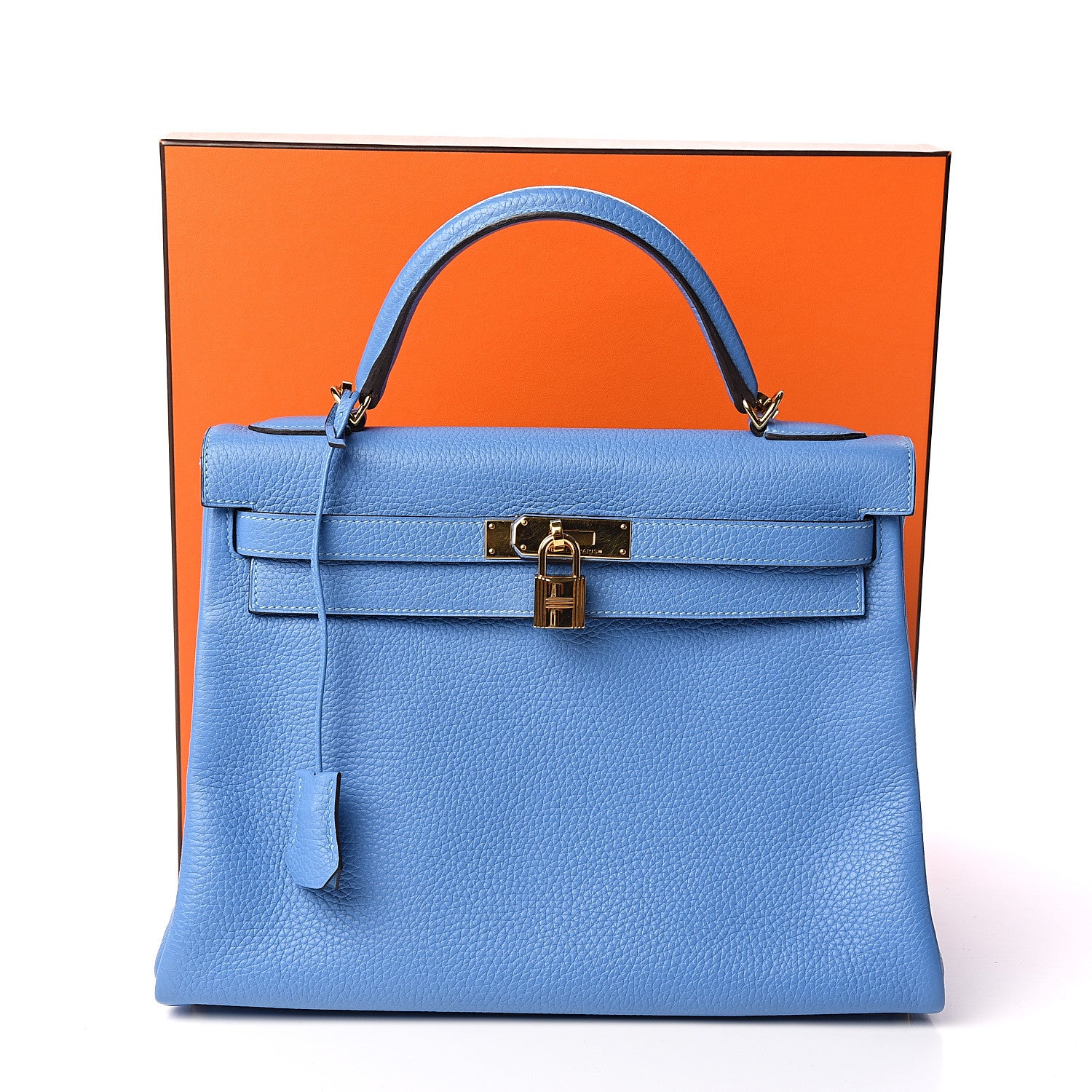 Hermes Taurillon Clemence Kelly Retourne 32 Bleu Paradise 12 of 12
