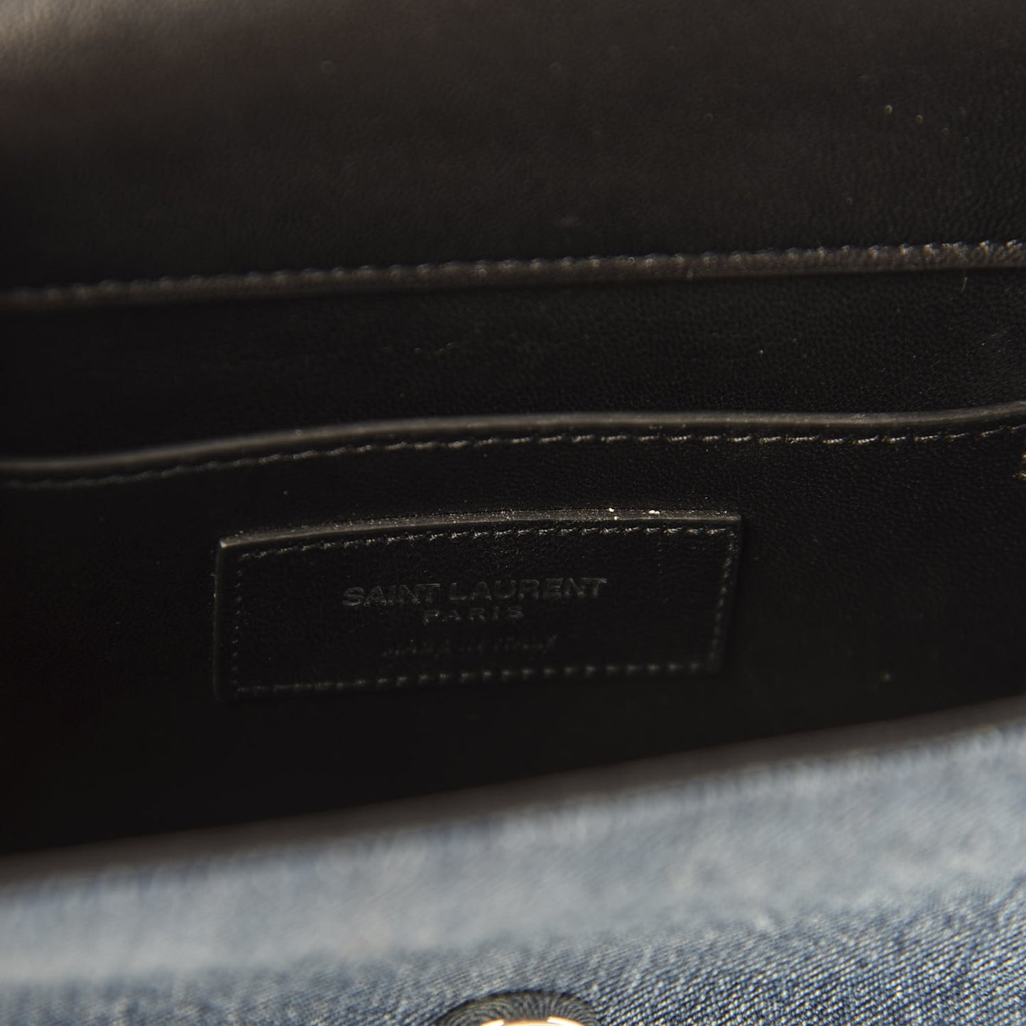 Denim Small Classic Monogram Kate Satchel Blue