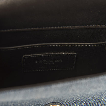 Saint Laurent Denim Small Classic Monogram Kate Satchel Blue 8 of 9