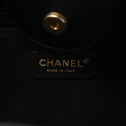 Chanel Caviar Small Studded Deauville Tote Black 6 of 10