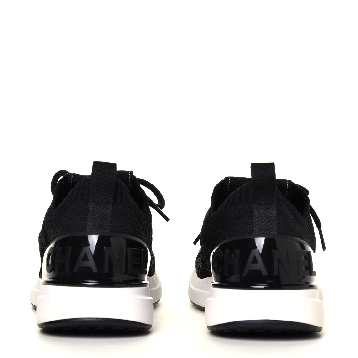 Chanel Fabric Logo Sneakers 36.5 Black 10 of 12