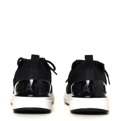 Chanel Fabric Logo Sneakers 36.5 Black 10 of 12