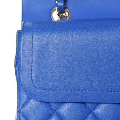 Chanel Lambskin Quilted Medium Double Flap Blue 10 of 18