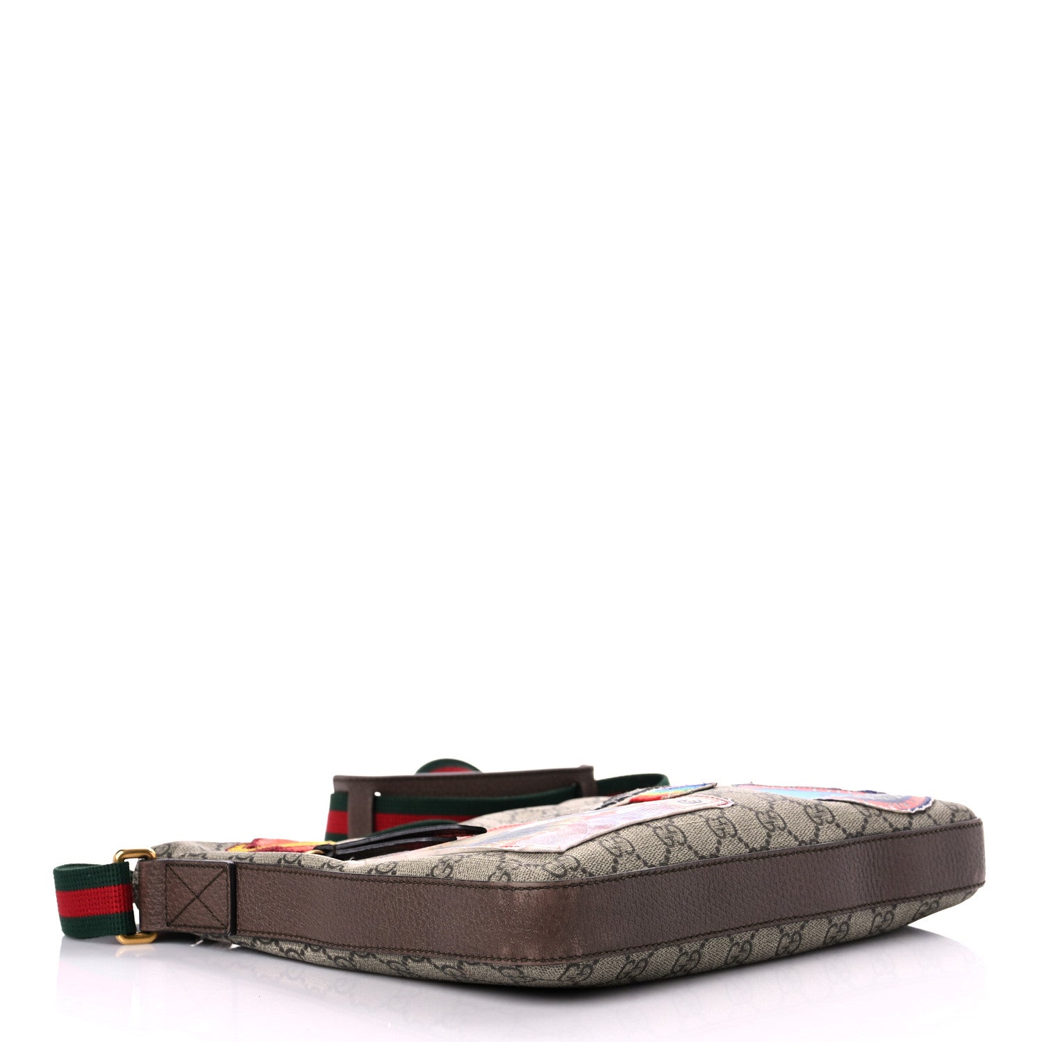 Gucci Soft GG Supreme Monogram Courrier Web Medium Flat Messenger Bag Beige New Acero Multicolor 4 of 25