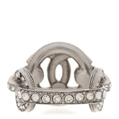 Chanel Metal Crystal CC Ring Silver 3 of 5