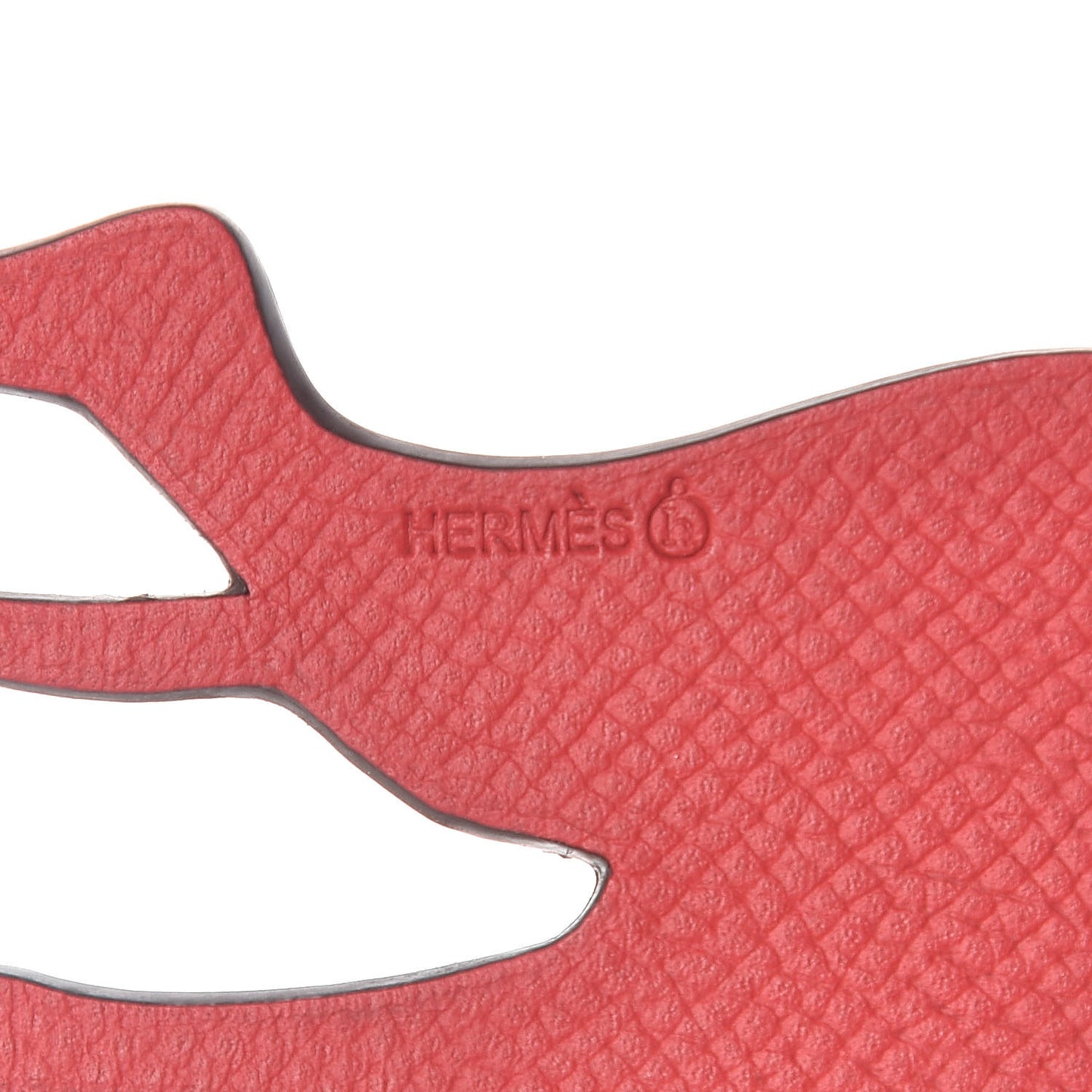 Togo Epsom Petit H Deer Bag Charm Ciel Vermillion