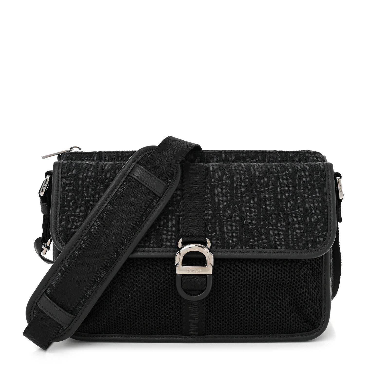 Christian Dior Oblique Jacquard Dior 8 Bag With Strap Black