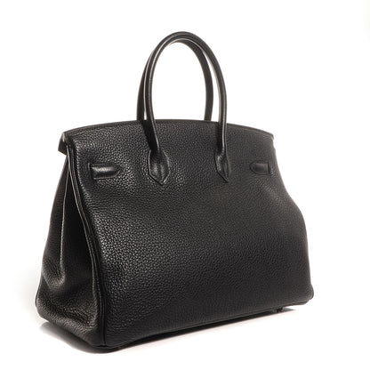 Hermes Taurillon Clemence Birkin 35 Black 13 of 23