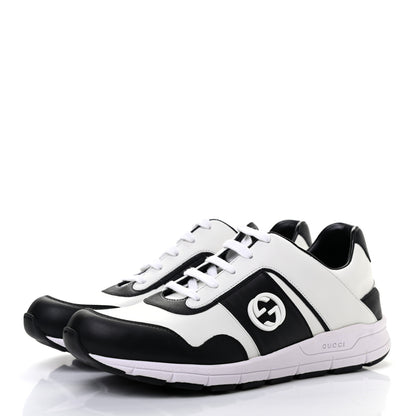 Gucci Calfskin Womens Interlocking G Sneakers 40 Black White 3 of 11