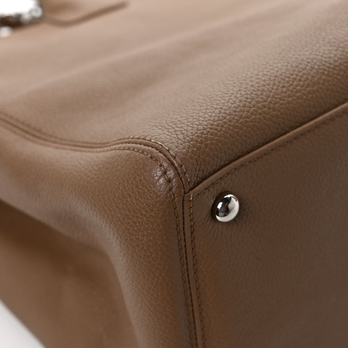 Calfskin Cerf Executive Shopper Tote Light Brown