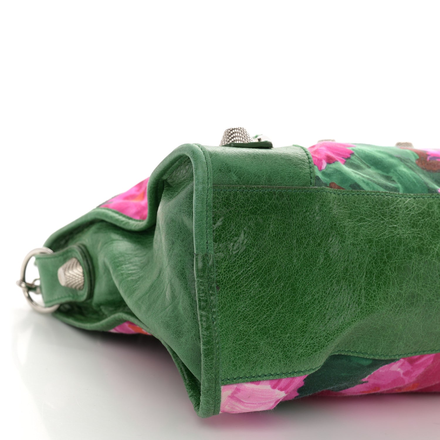 Balenciaga Chevre Satin Giant City Green Floral 11 of 15