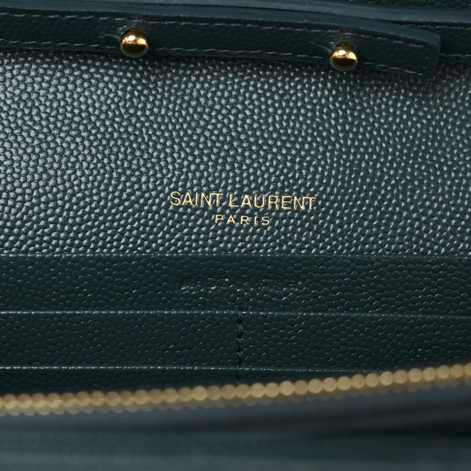 Saint Laurent Grain De Poudre Mixed Matelasse Triquilt Monogram Chain Wallet Sea Turquoise 6 of 13