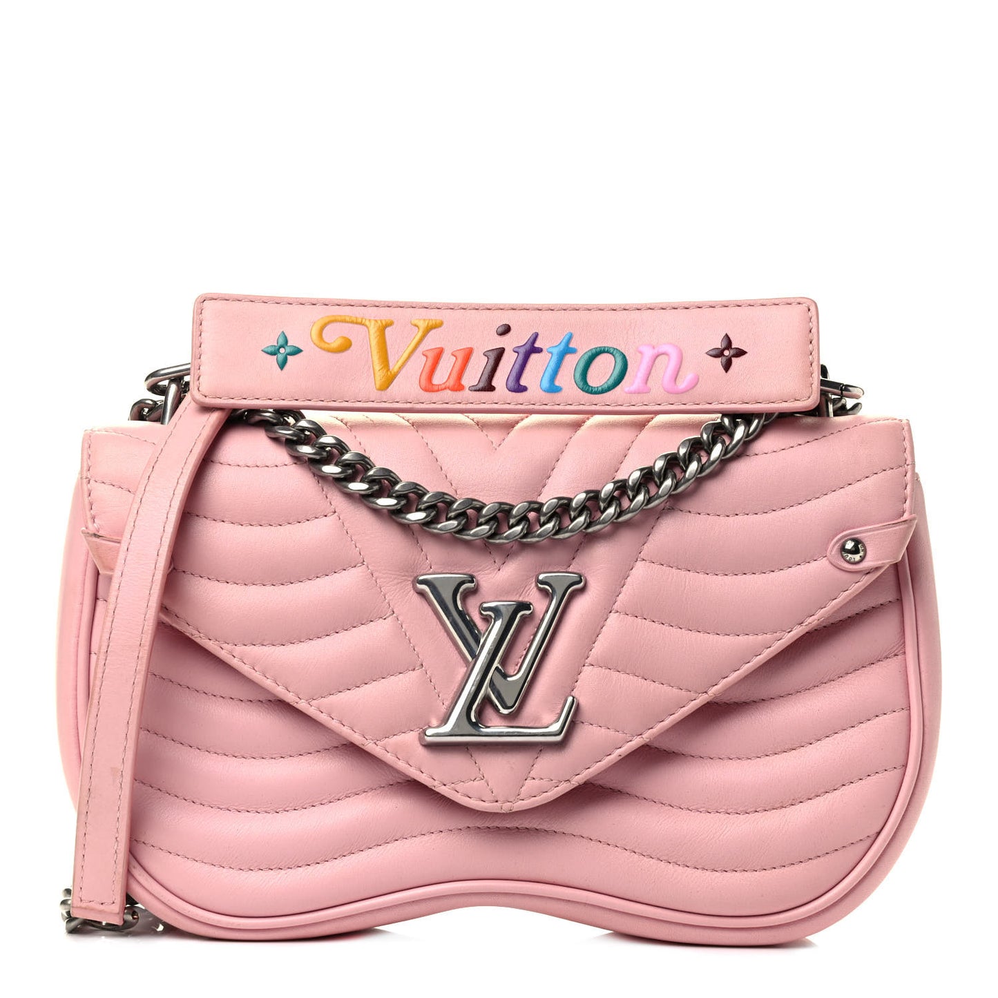 Calfskin New Wave Chain MM Smoothie Pink