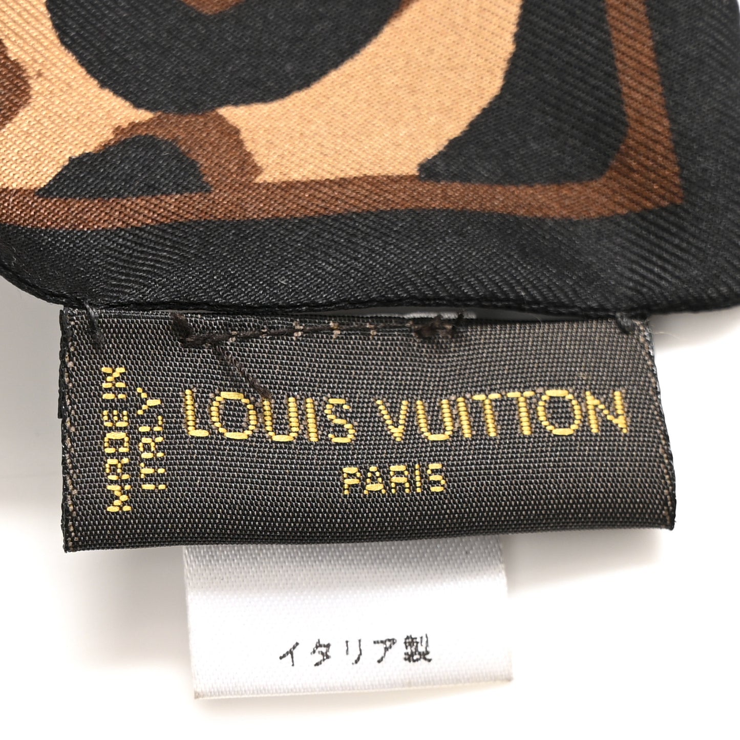 Silk Leopard Bandeau Scarf Marron