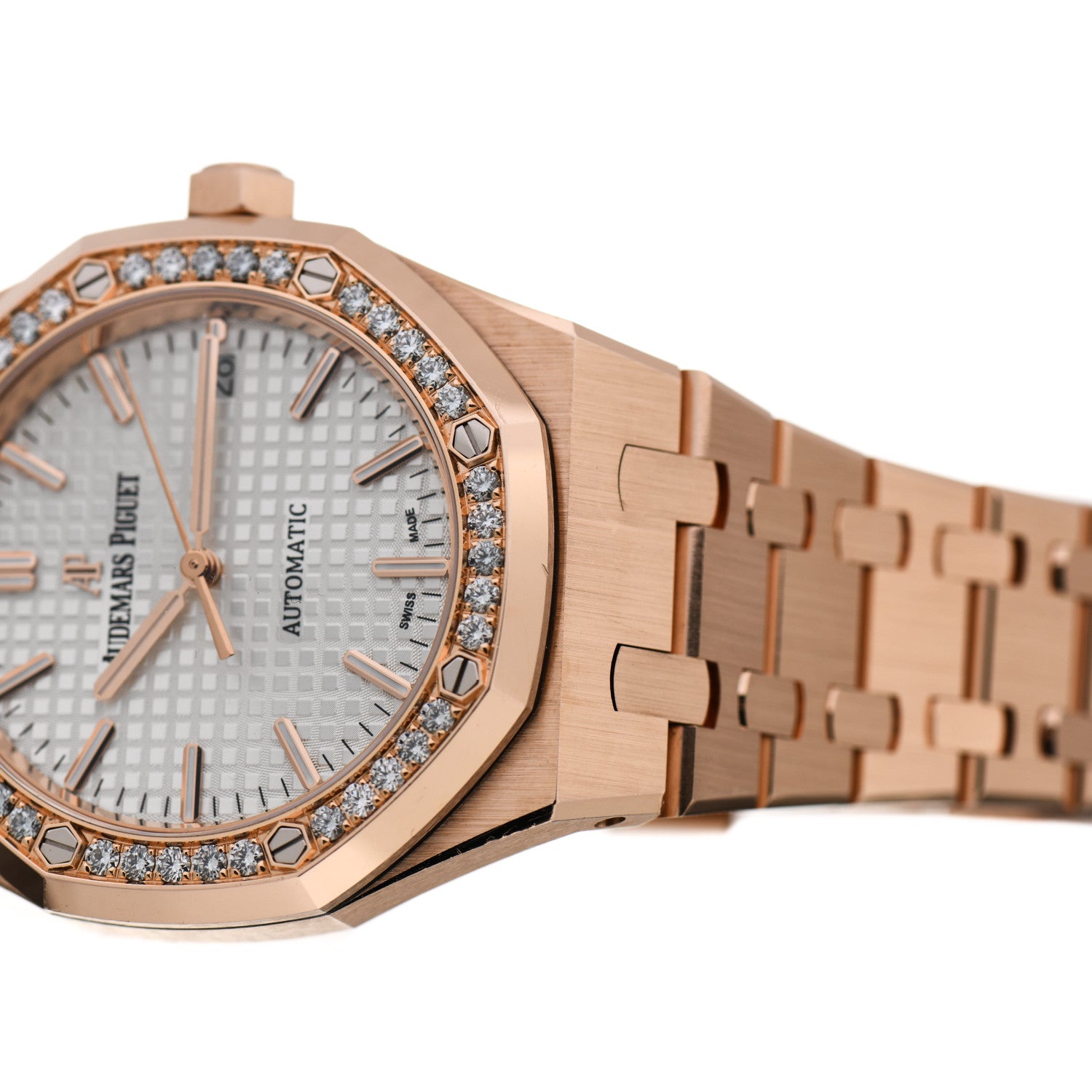 Audemars Piguet 18K Rose Gold Diamond 37mm Royal Oak Automatic Watch 15451OR.ZZ.1256OR.01 5 of 6