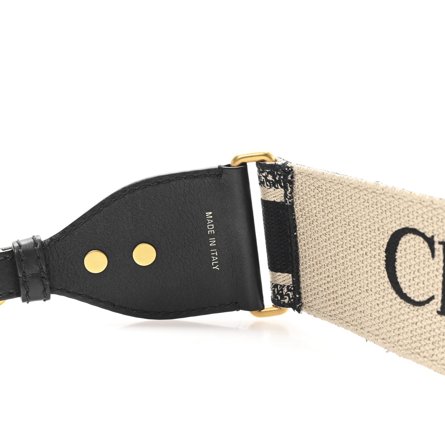 Christian Dior Canvas Embroidered Shoulder Strap Black 3 of 4