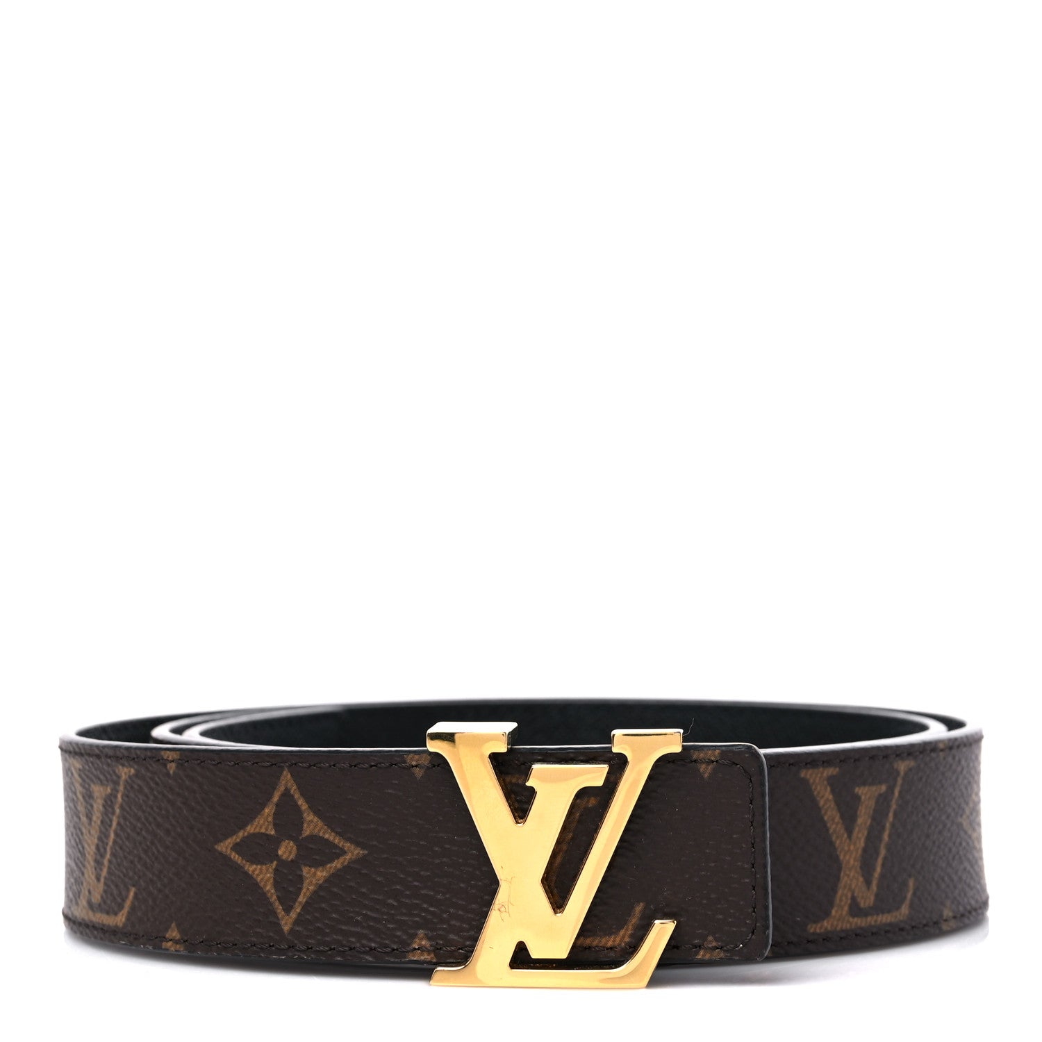 Louis Vuitton Calfskin Monogram 30mm LV Initiales Reversible Belt 85 34 Black 1 of 4