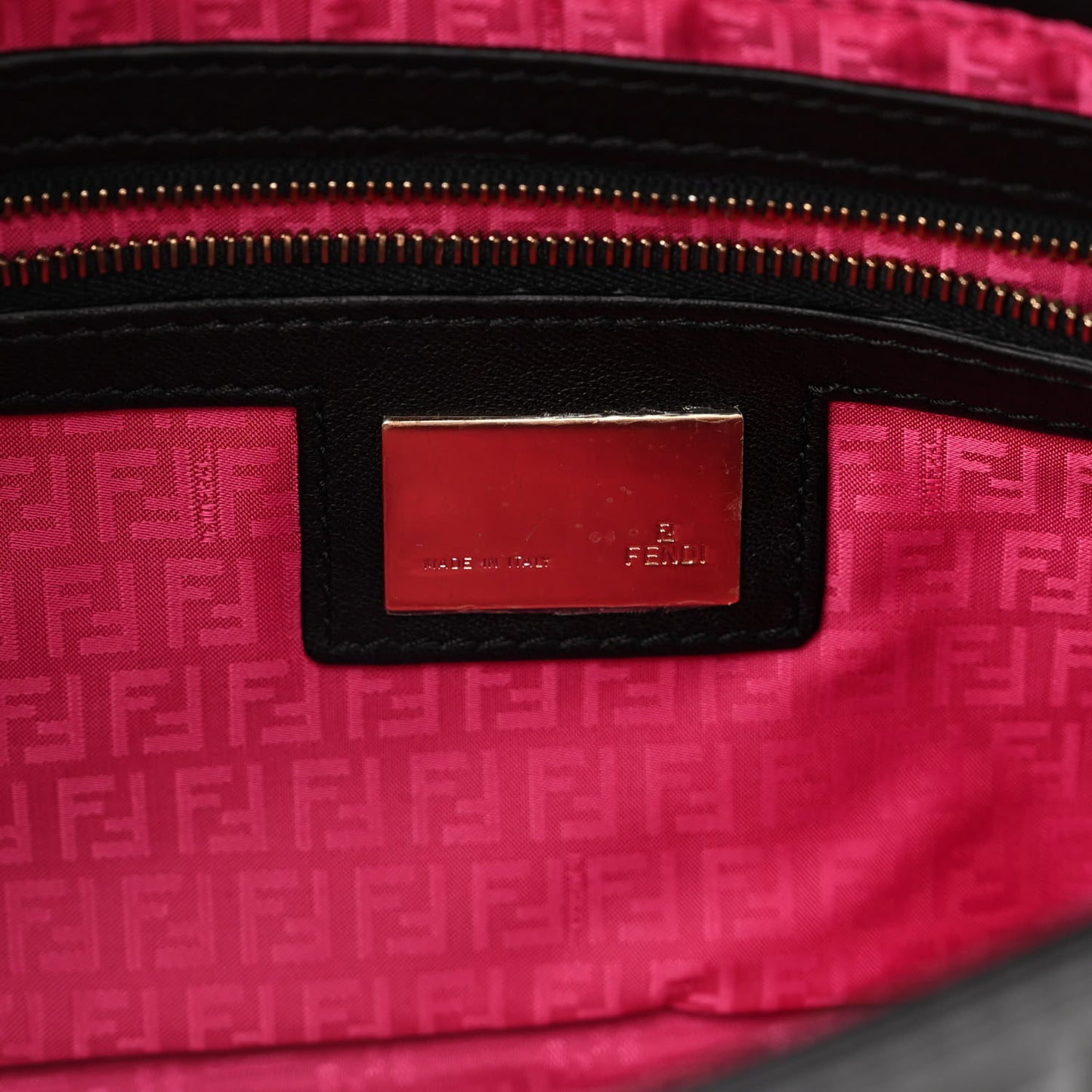 Nappa Logo Embossed Baguette Black