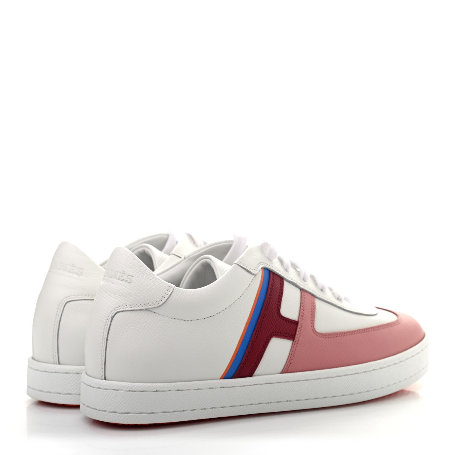 Hermes Epsom Womens Boomerang Sneakers 38.5 Multicolore Rose Pale 4 of 8