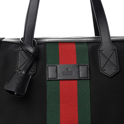Gucci Canvas Web Duffle Bag Black 10 of 10