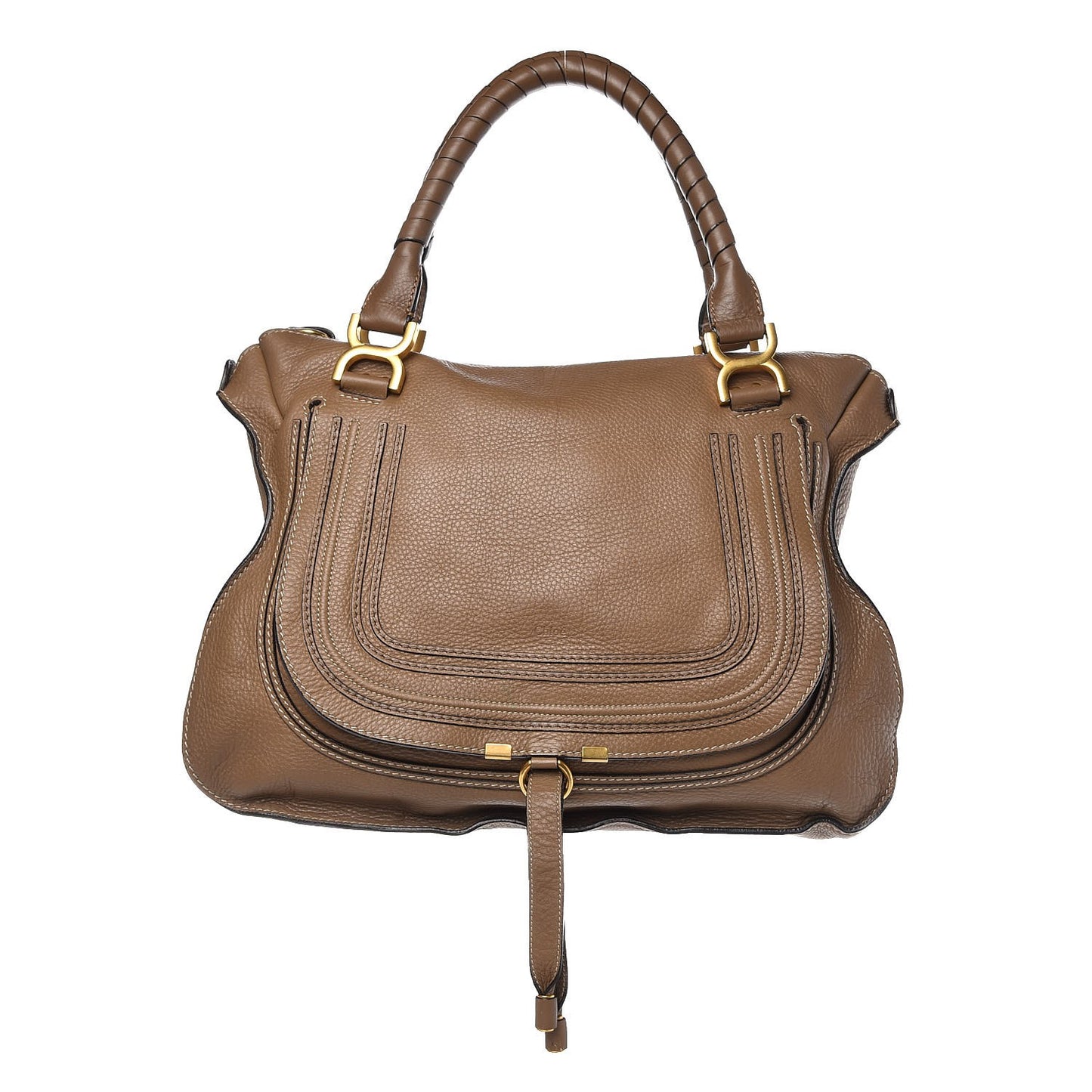 Calfskin Large Marcie Satchel Nut