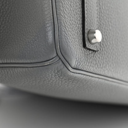 Hermes Togo Bi-Color Birkin 35 Gris Mouette Bleu Agate 13 of 14