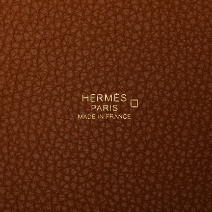 Hermes Taurillon Clemence Matte Alligator Picotin Lock Touch 22 MM Gold 6 of 9