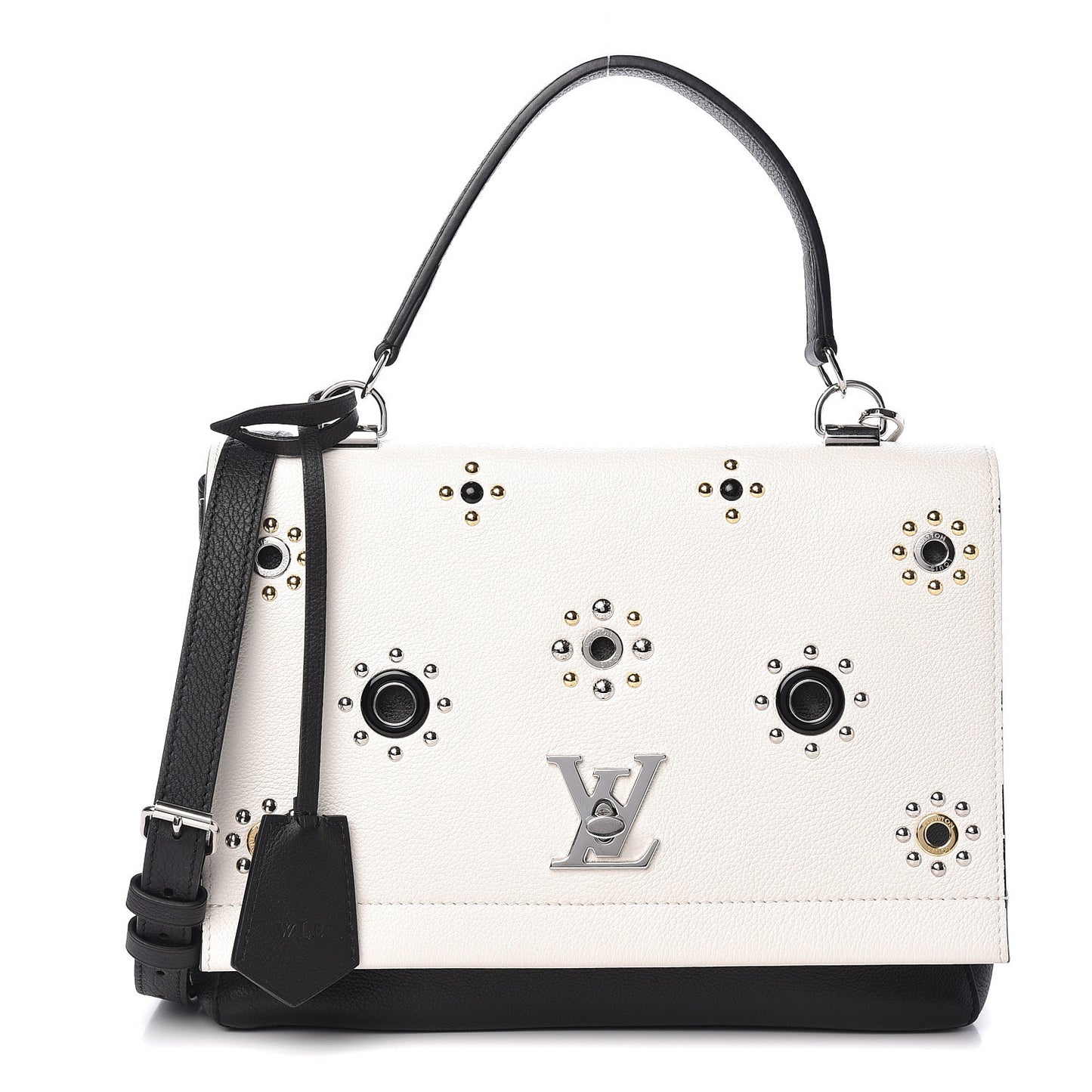 Calfskin Mechanical Flowers Lockme II Black White